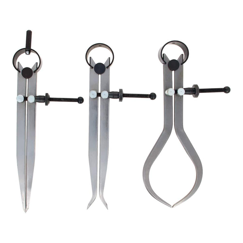 Utoolmart Spring Inside Outside Divider Caliper Set, 3 Piece 6" Quick Adjust Spring Caliper / Divider Set, Carbon Steel Measuring Tool Caliper, for Wood Turning Lathe Projects