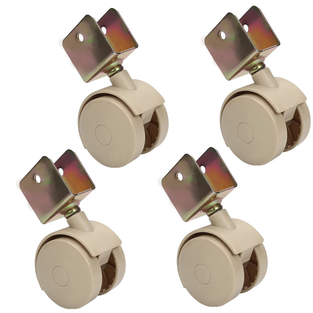 MroMax 1.85 Inch Swivel Caster Wheels U-Bracket Furniture Caster Wheel with Brake, 4pcs