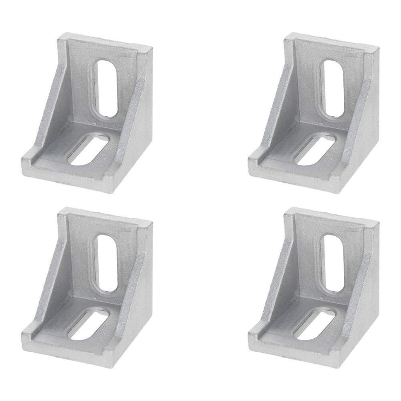 MroMax 4PCS Inner Angle Bracket Gusset Aluminum Alloy Inner Joint Bracket Suitable for 4040 Series Aluminum Extrusion Profile Silver