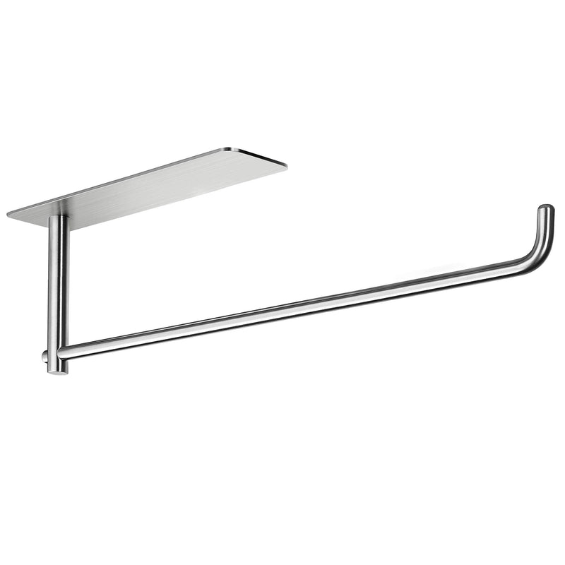 SUNTECH Paper Towel Holder Under Kitchen Cabinet - Self Adhesive Towel Paper Holder Stick on Wall, SUS304 Stainless Steel Rectangle-Silver