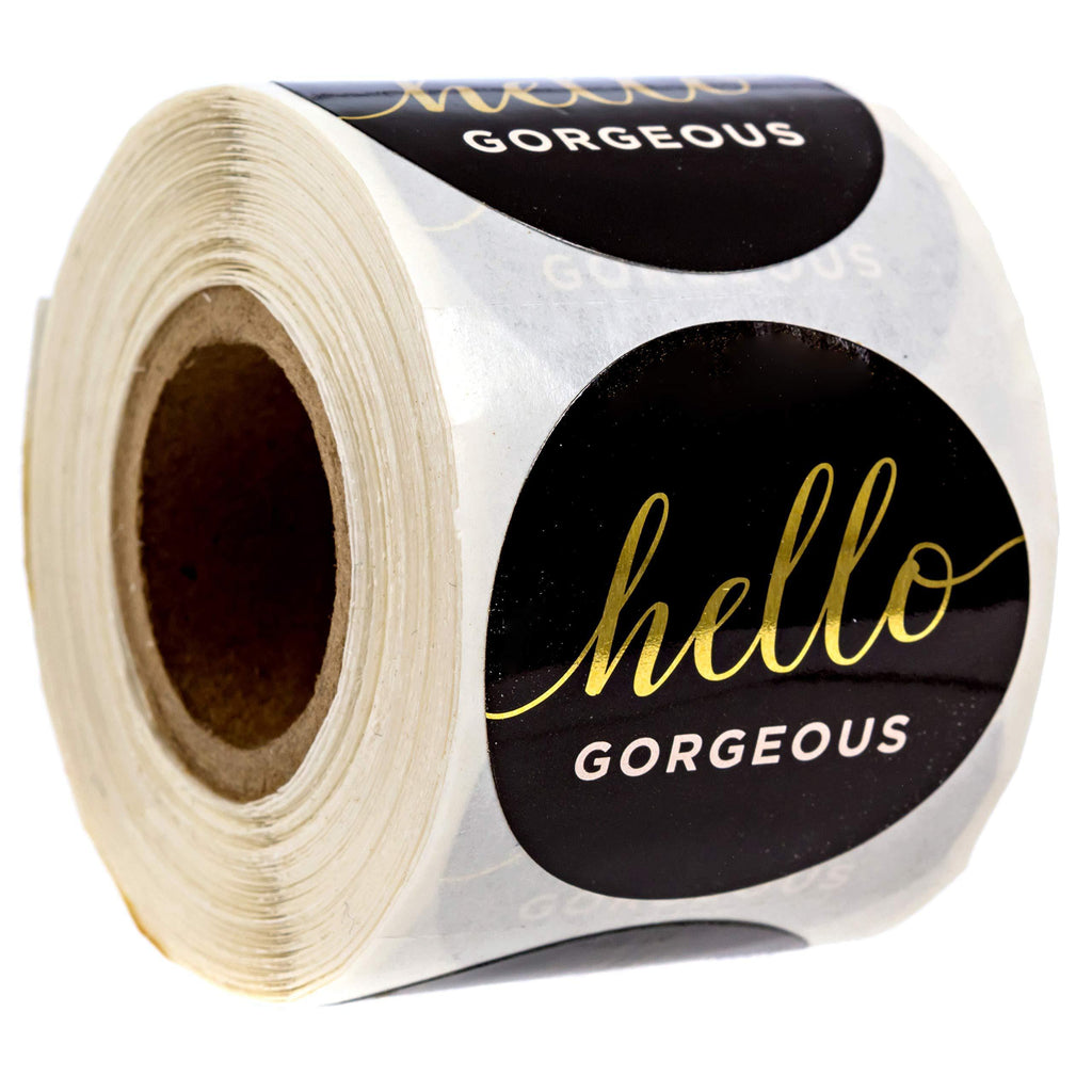 Hello Gorgeous Stickers / 250 Labels Per Roll