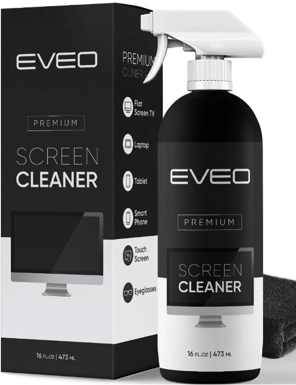 Screen Cleaner Spray (16oz) - Large Screen Cleaner Bottle - TV Screen Cleaner, Computer Screen Cleaner, for Laptop, Phone, Ipad - Computer Cleaning kit Electronic Cleaner - Microfiber Cloth Included 16oz x 1 Pack