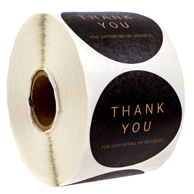 2 Inch Round Kraft Thank You for Supporting My Business Stickers / 500 Labels Per Roll