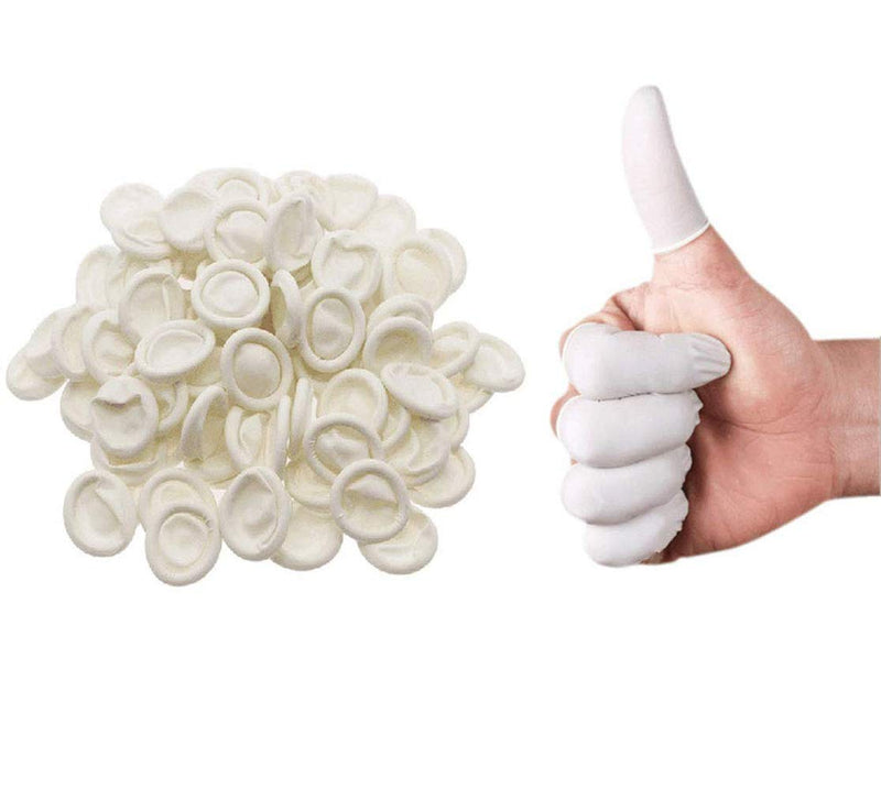 ericotry 300PCS Multi-Used Disposable Latex Finger Cots Anti Static Rubber Fingertips Finger Protector Gloves for Electronic Repair Jewelry Cleaning Manicures Industrial Beauty Nail Art Tattoo