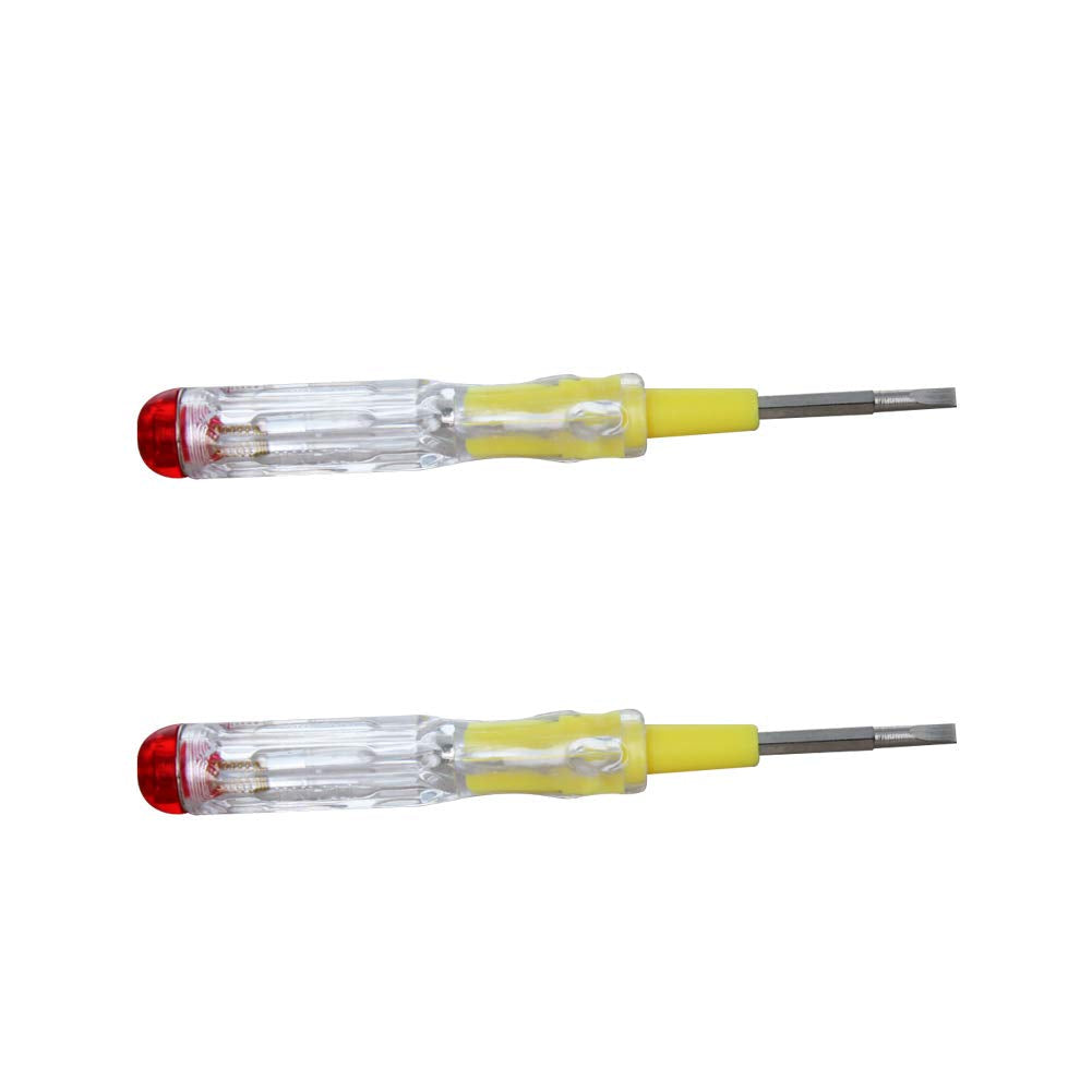 Fielect 2pcs Tester Screwdriver, Circuit Tester Pen Electric Contact Voltage Tester Dual Head Slot Phillips Screwdriver Detector 100-500V