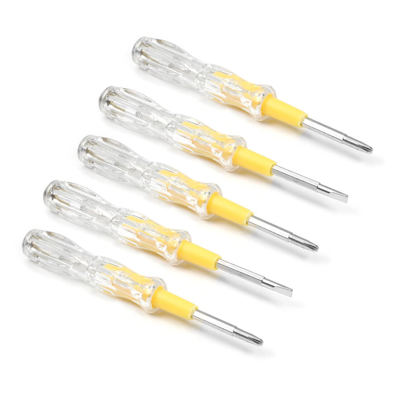 Fielect 20pcs Tester Screwdriver, Circuit Tester Pen Electric Contact Voltage Tester Dual Head Slot Phillips Screwdriver Detector 100-500V