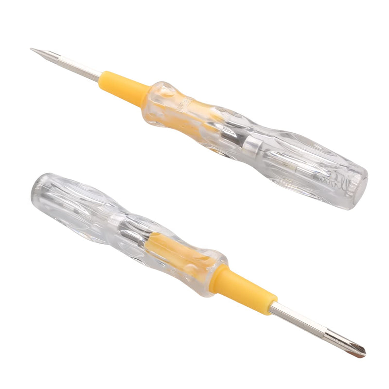 Fielect 3Pcs Voltage Tester Screwdriver, Contact Voltage Tester Pen Light Circuit Tester Voltage Detecter Pen Electric Test Pen Screwdriver 3.5mm Dual Head Slot AC 100-500V