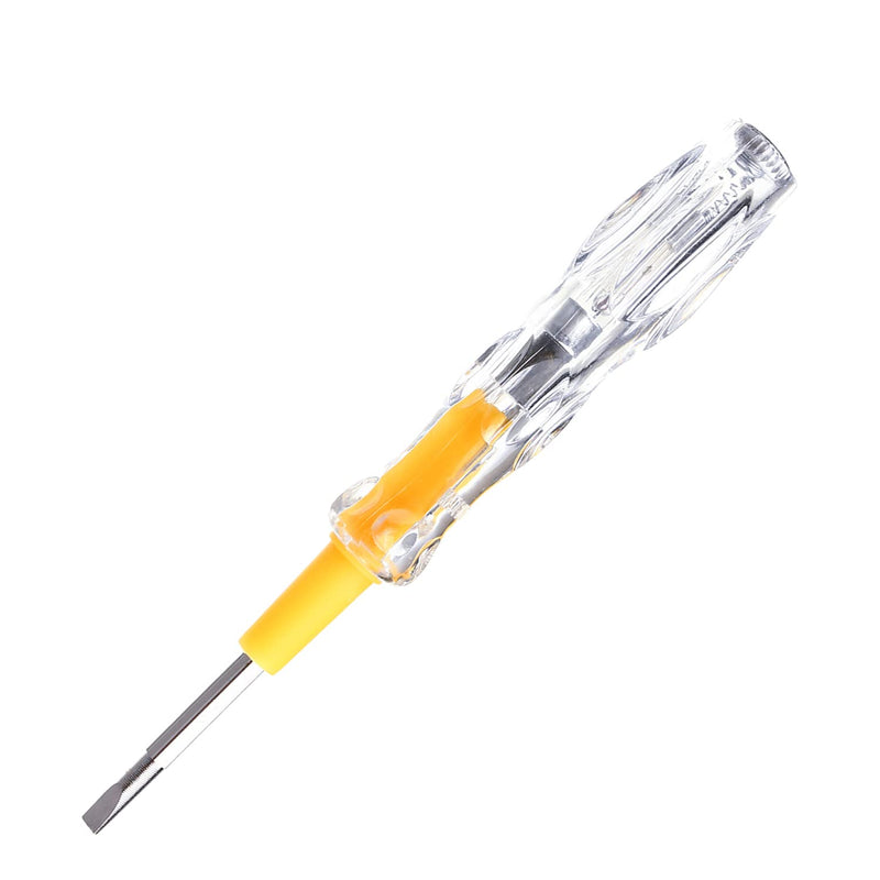 Fielect Voltage Tester Screwdriver, Contact Voltage Tester Pen Light Circuit Tester Voltage Detecter Pen Electric Test Pen Screwdriver 3.5mm Dual Head Slot AC 100-500V