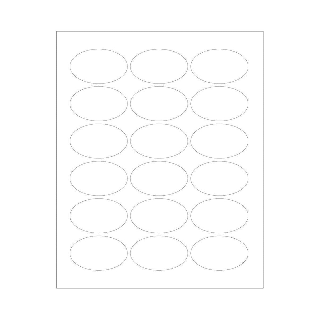 ChromaLabel 1-1/2 x 2-1/2 Inch Printable Oval Labels, Compatible with Laser and Inkjet Printers, 450 Pack, 25 Sheets, White