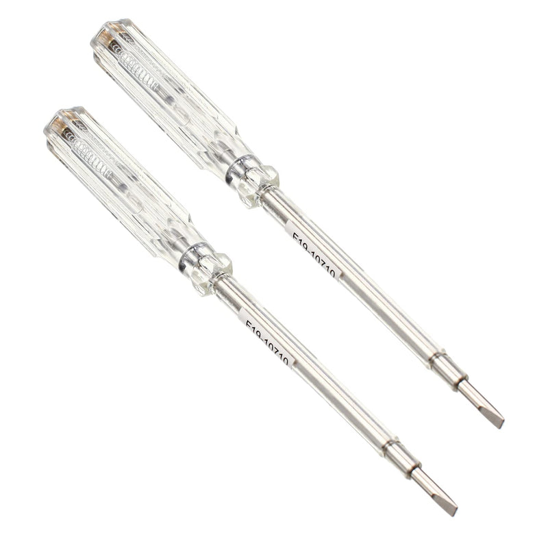 Fielect 2Pcs Voltage Tester Screwdriver, Voltage Tester Pen 100-500V Voltage Tester Pen Neon Light Circuit Tester Pen Voltage Test Pen Screwdriver Transparent silver 2Pcs