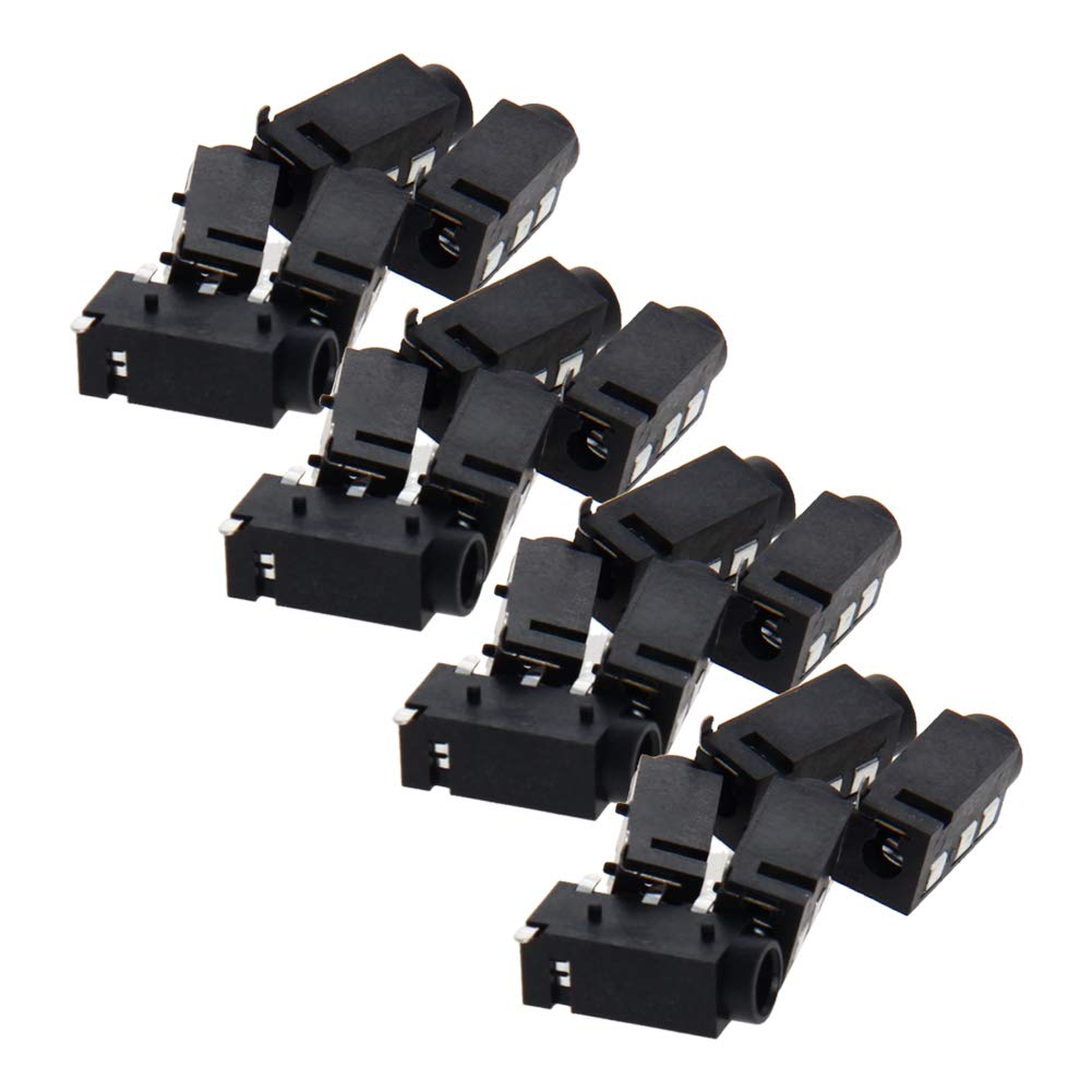 Fielect 3.6mm Audio Jack Connector PCB Mount Female Socket 4Pin PJ-320D 20pcs 4Pin 14.1 x 10 x 5mm 20Pcs