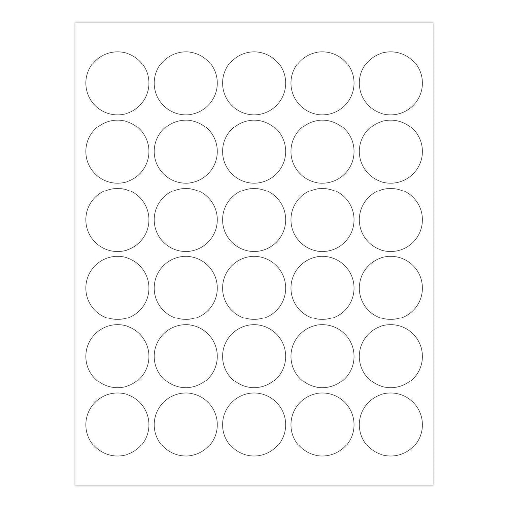 ChromaLabel 1-1/2 Inch Round Printable Labels, Compatible with Laser and Inkjet Printers, 750 Pack, 25 Sheets, White