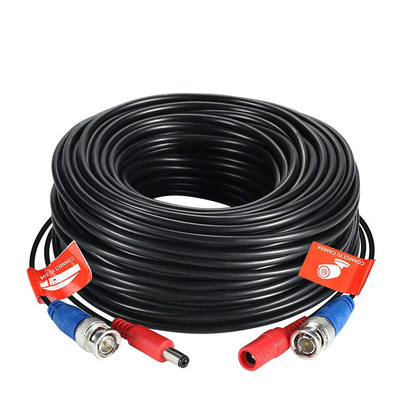 Hiseeu 96Ft BNC Cable BNC Vedio Power Cable Pre-Made Al-in-One Camera Video BNC Cable Wire Cord for Surveillance CCTV Security System with Connectors(BNC Female and BNC to RCA) 96Ft (30 meters) BNC Cable