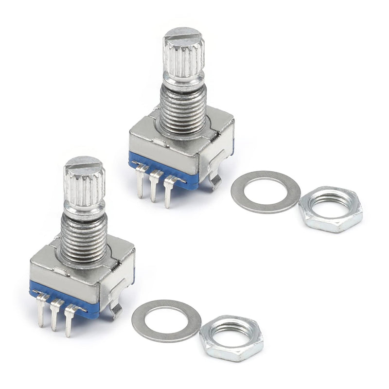 Fielect 360 Degree Rotary Encoder Code Switch Digital Potentiometer EC11 7 Pins 15mm Shaft 2Pcs