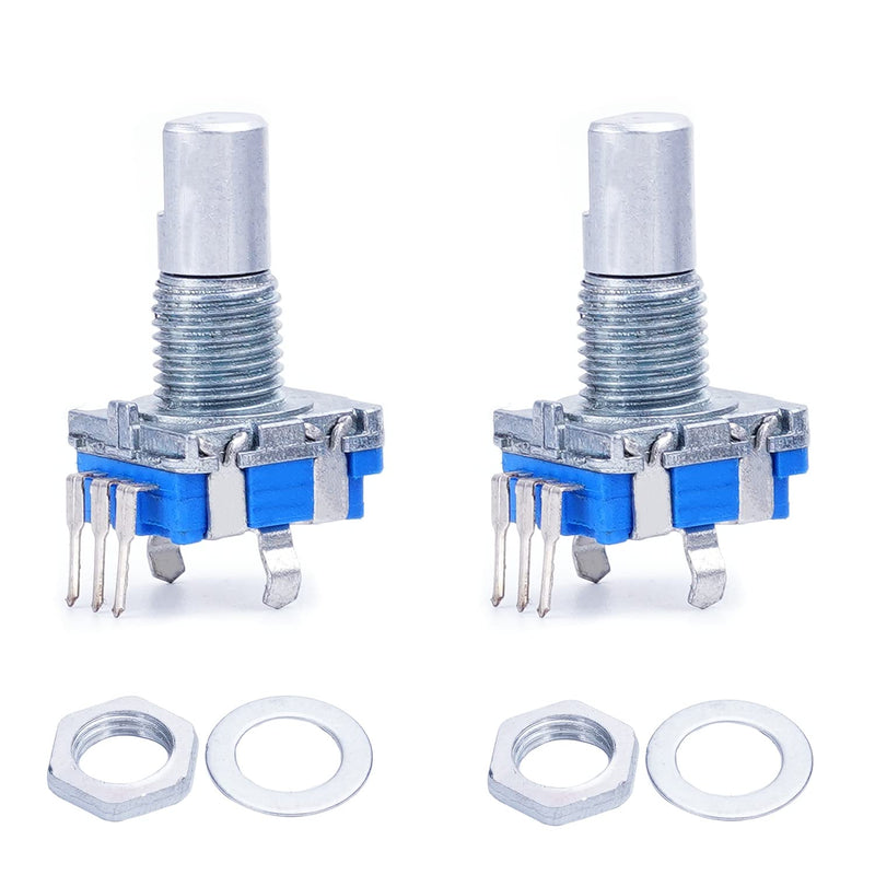 Fielect 360 Degree Rotary Encoder Code Switch Digital Potentiometer EC11 5 Pins 15mm Shaft Height 2Pcs