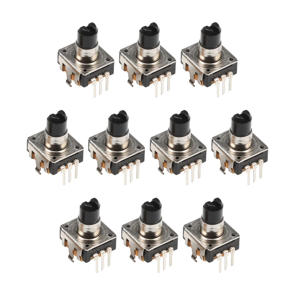 Fielect 360 Degree Rotary Encoder Shaft Encoder Without Screw Thread 7 Pins EC12 10.7mm Shaft 10Pcs