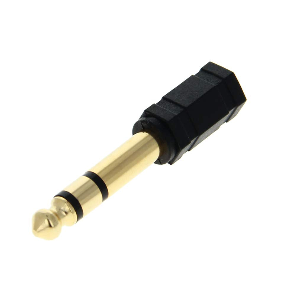 Fielect 6.35mm Male to 3.5mm Female Connector Stereo Audio Video Adapter Coupler 2Pcs 2Pcs 6.35mm Male to 3.5mm Female LY-1051