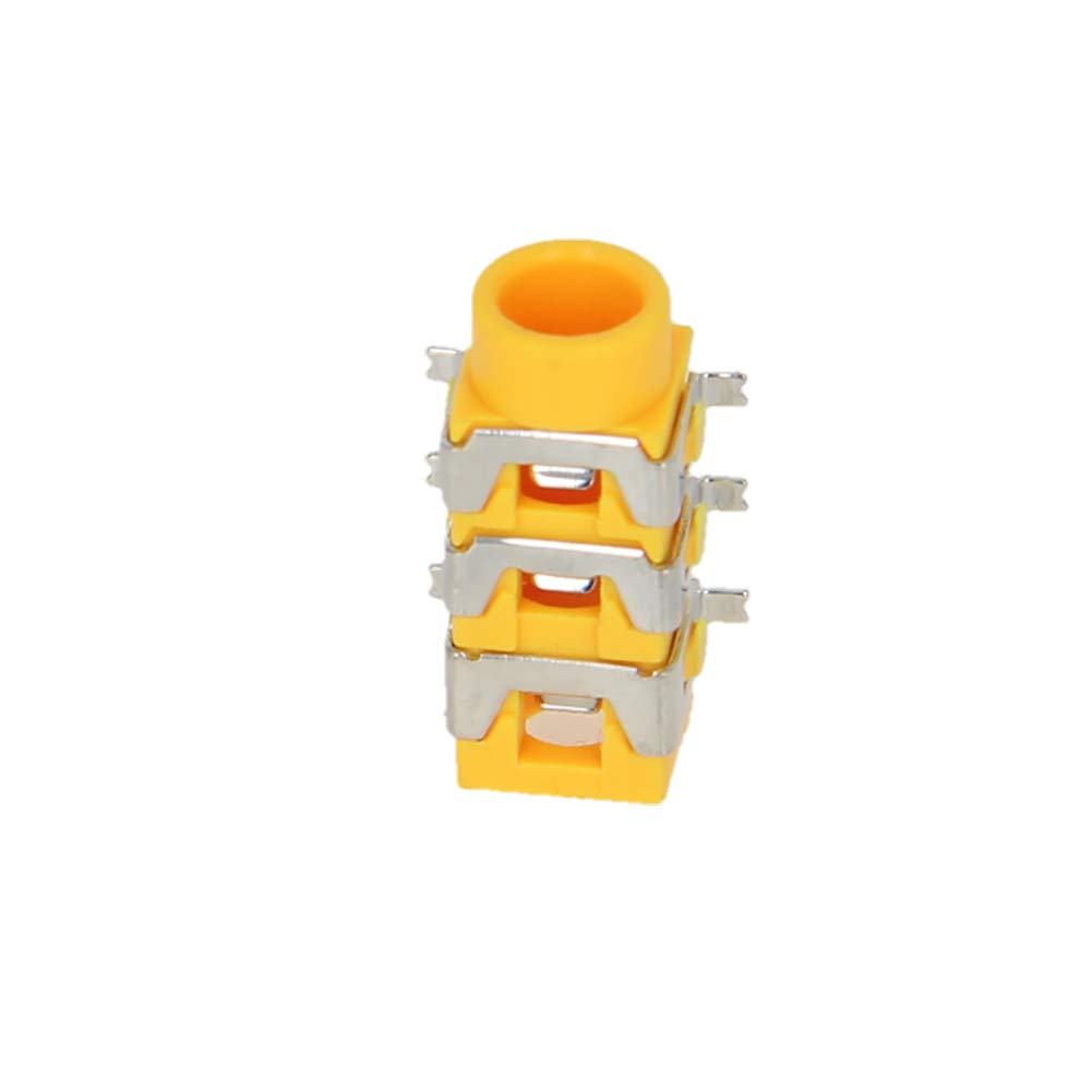 Fielect 15Pcs PCB Mount 3.5mm 6 Pin Socket Headphone Stereo Jack Audio Video Connector PJ313D Yellow Yellow 6 Pin PJ313D 15Pcs