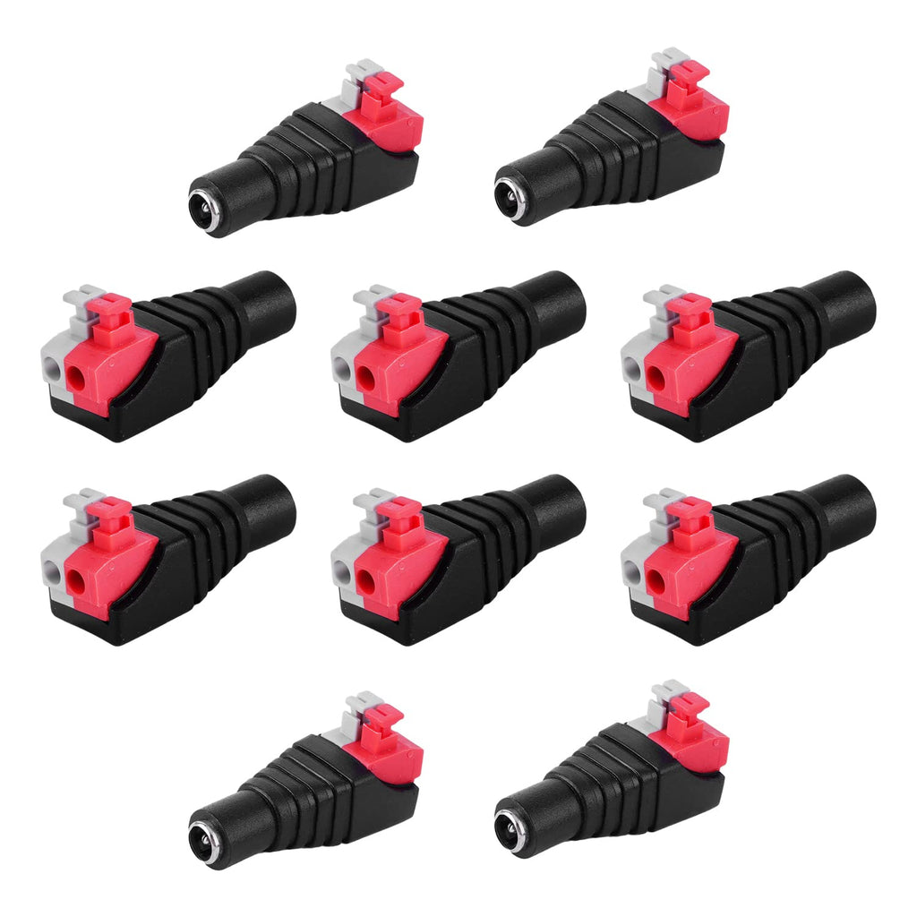 Fielect 10Pcs Female DC Power Connector Socket Jack Plug PCB Mount Connector Audio Video Jack Connector Black Black 10Pcs