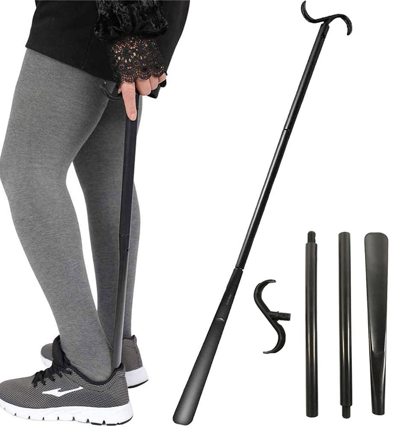 Fanwer Shoe horn Long handle for Seniors - 33.5" Long Dressing Stick, Sock Remover Tool, Stable, Not easy to break, Adjustable, for Disabled, Knee & Hip Replacements and Back Problems People