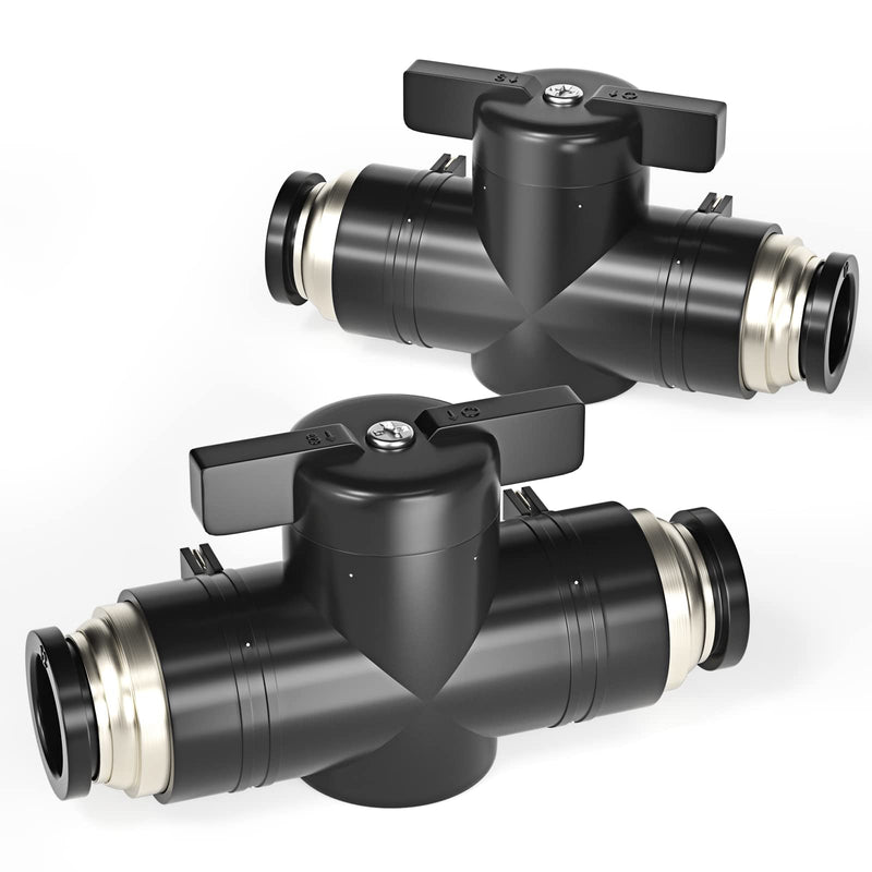 TAILONZ PNEUMATIC BVU-1/4 OD Ball Valve Air Flow Control Valve Push to Connect Fitting（Pack of 3） 1/4 Inch