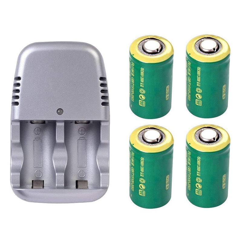 4PCS 3volt 300 mAh CR2 15270 Battery + Chargerl Rapid Rechargeable Battery Charger 3V CR2 Batteries