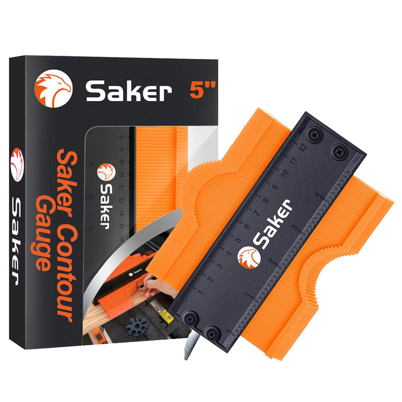 Saker Contour Gauge (5 Inch Lock) Profile Tool- Adjustable Lock-Precisely Copy Irregular Shape Duplicator -Irregular Welding Woodworking Tracing - Must Have Tool for DIY Handyman, Construction 5 INCH