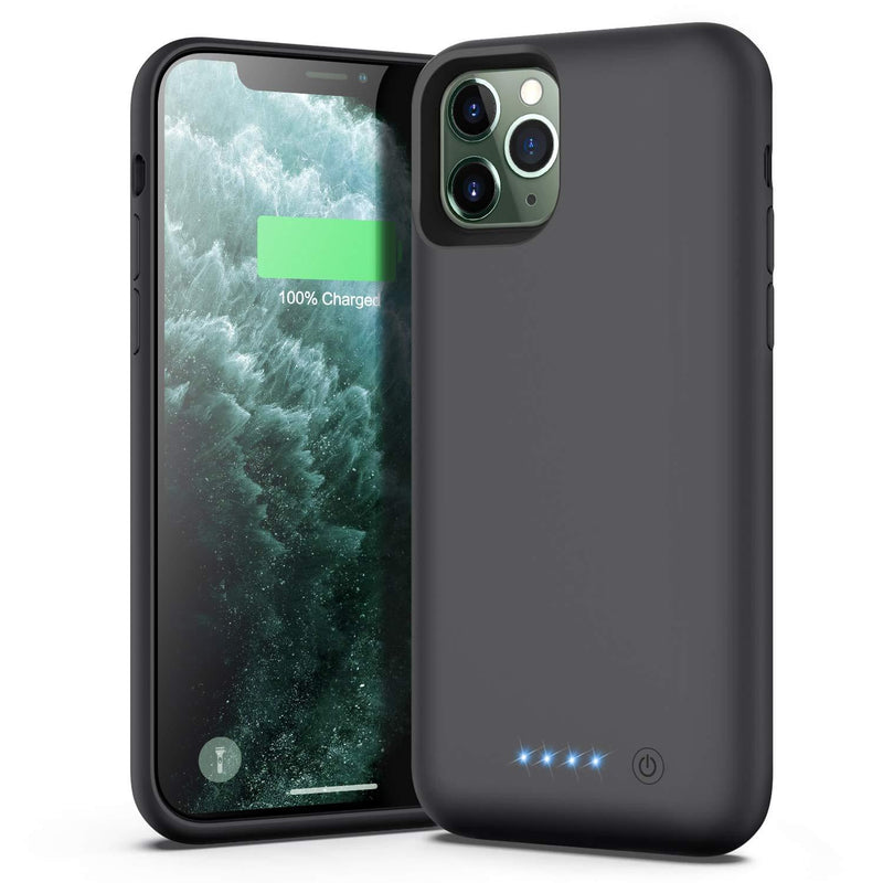 QTshine Battery Case for iPhone 11 Pro, [6800mAh] Protective Portable Charging Case Rechargeable Extended Battery Pack Charger Case for Apple iPhone 11 Pro(5.8 inch) Backup Power Bank Cover - Black