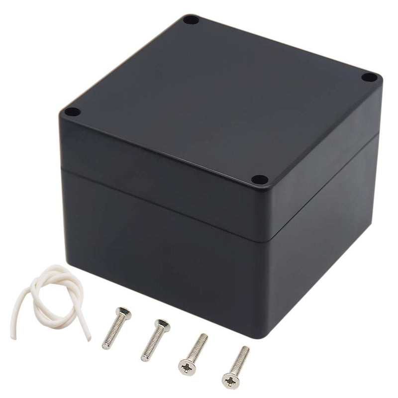 Project Box, Zulkit Junction box IP65 Waterproof ABS Plastic Electrical boxes Electronic Enclosure Black 4.7 x 4.7 x 3.5 inch(120 x 120 x 90 mm)(Pack of 1) 4.7" x 4.7" x 3.5"(Pack of 1)