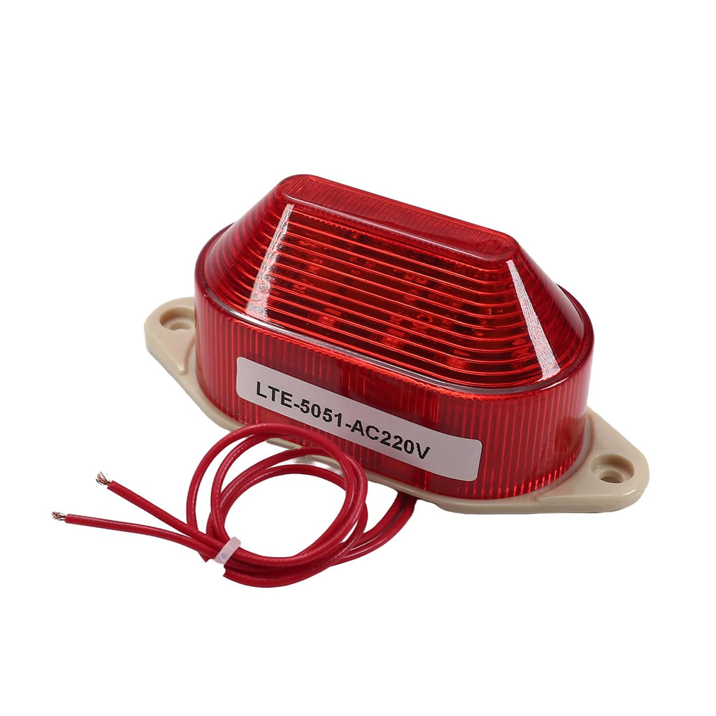 Othmro 1Pcs LTE-5051 220V Warning Light, Industrial Signal Tower Lamp, Column LED Alarm Round Tower Light, Indicator Continuous Light, Plastic Electronic Parts for Workstations Red 220v 2w 1pcs