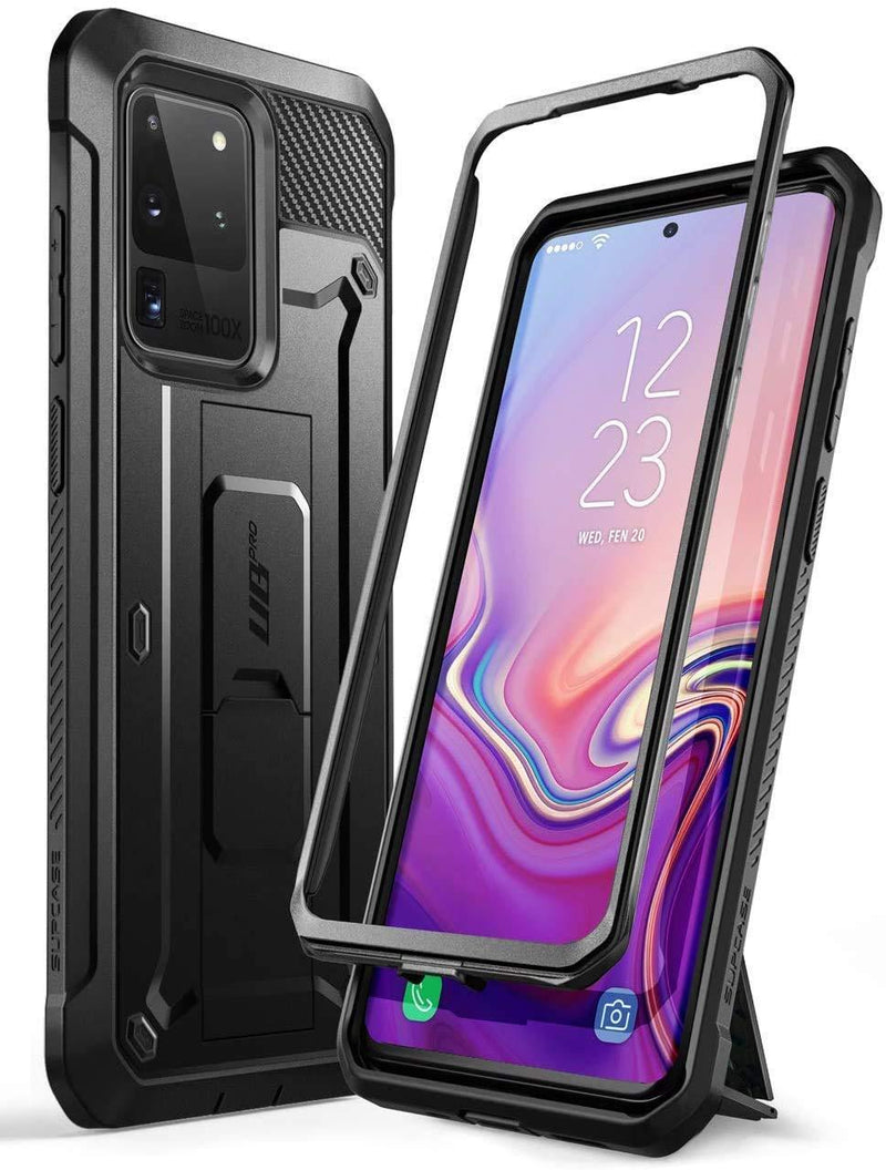 SUPCASE UB Pro Series Designed for Samsung Galaxy S20 Ultra / S20 Ultra 5G Case (2020 Release), Full-Body Dual Layer Rugged Holster & Kickstand Case Without Built-in Screen Protector (Black) Black