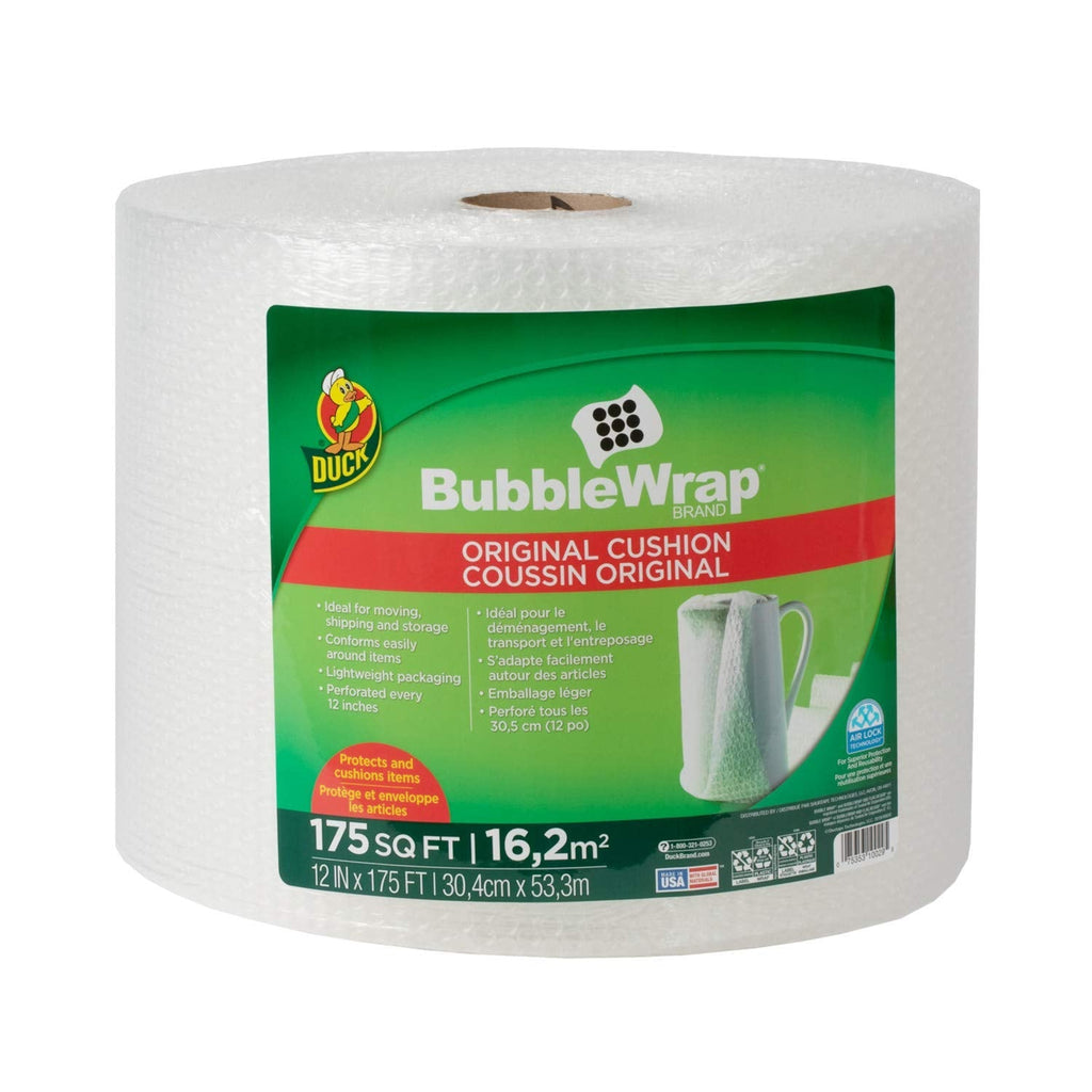 Duck Brand Bubble Wrap Roll, Original Bubble Cushioning, 12" x 175', Perforated Every 12" (286891) 12 in. x 175 ft.