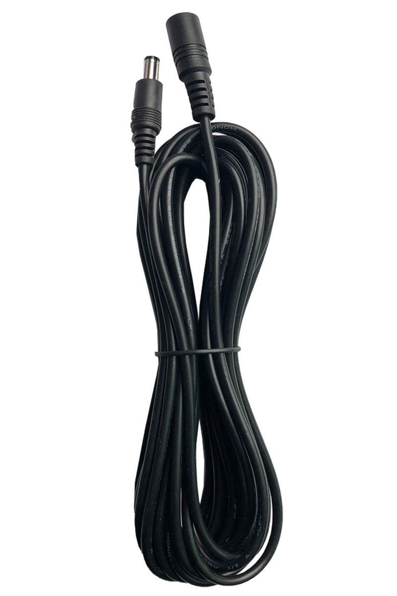DC 12V Power Adapter Extension Cord Cable 15ft (5m) 18AWG 2.1mm x 5.5mm Male to Female Plug for CCTV Security Surveillance Wireless IP Cameras, DVR, LED Light Strip, Max Load 10A