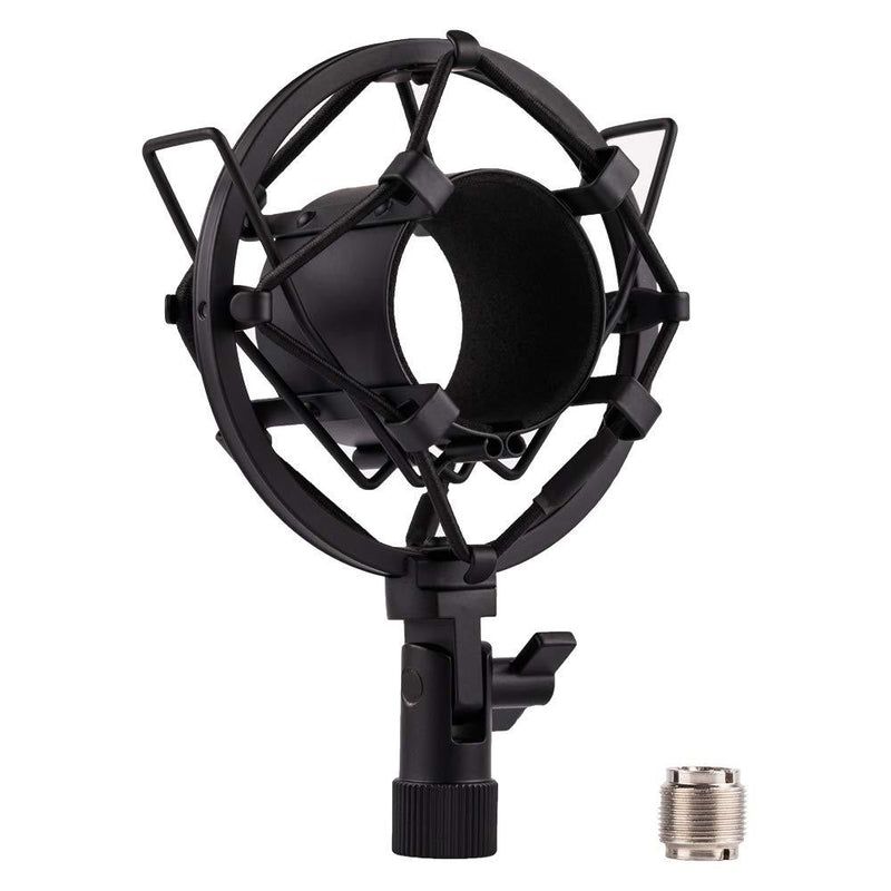 LYRCRO Microphone Shock Mount, Mic Anti-Vibration Suspension Shock Mount Holder Clip for 44mm-49mm Diameter Condenser Mic