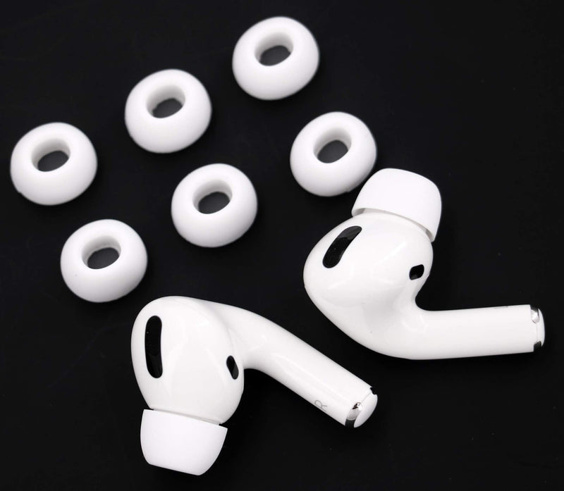 IiEXCEL Compatible with AirPods Pro Ear Tips Ear Buds, 3 Pairs Small Size Replacement Silicone Rubber EarTips Buds Gel Skin Cover Accessories for AirPod Pro - Small White S