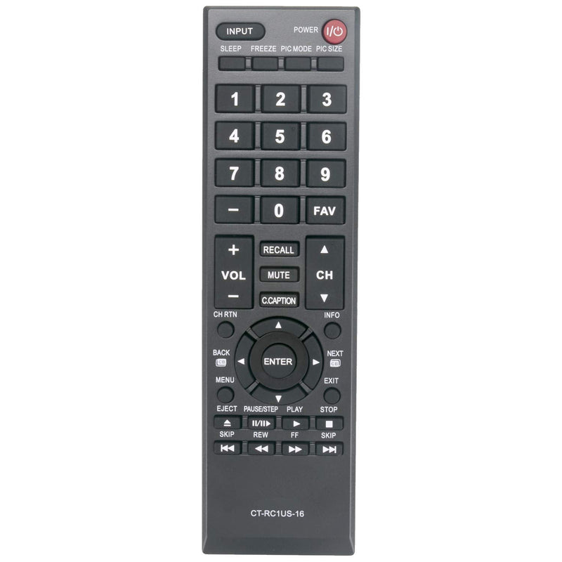 AIDITIYMI CT-RC1US-16 Remote Control Replacement for Toshiba TV 19AV600 19AV600U 19AV600UZ 19C100 19C100U 19C10U 19C1D 19C1DU 22SL400 22SL400U 23L1350U 23L2300U 24L4200 24L4200U 24SL410U 24SL410UM