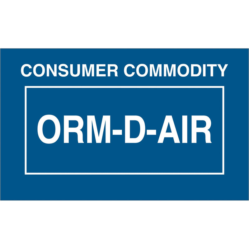 Caja Shipping Tape Logic Labels,"Consumer Commodity ORM-D-AIR", 1 3/8" x 2 1/4", Blue/White, 500/Roll