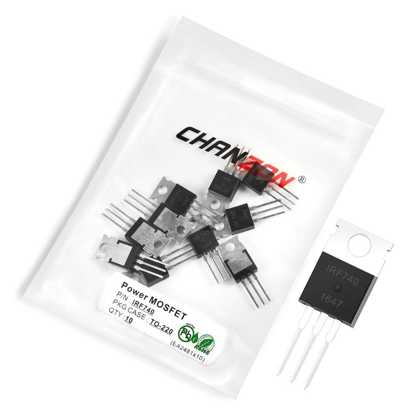 Chanzon 10pcs IRF740 TO-220 Power Sic MOSFET Transistor IRF740PBF 10A Mosfets Transistor