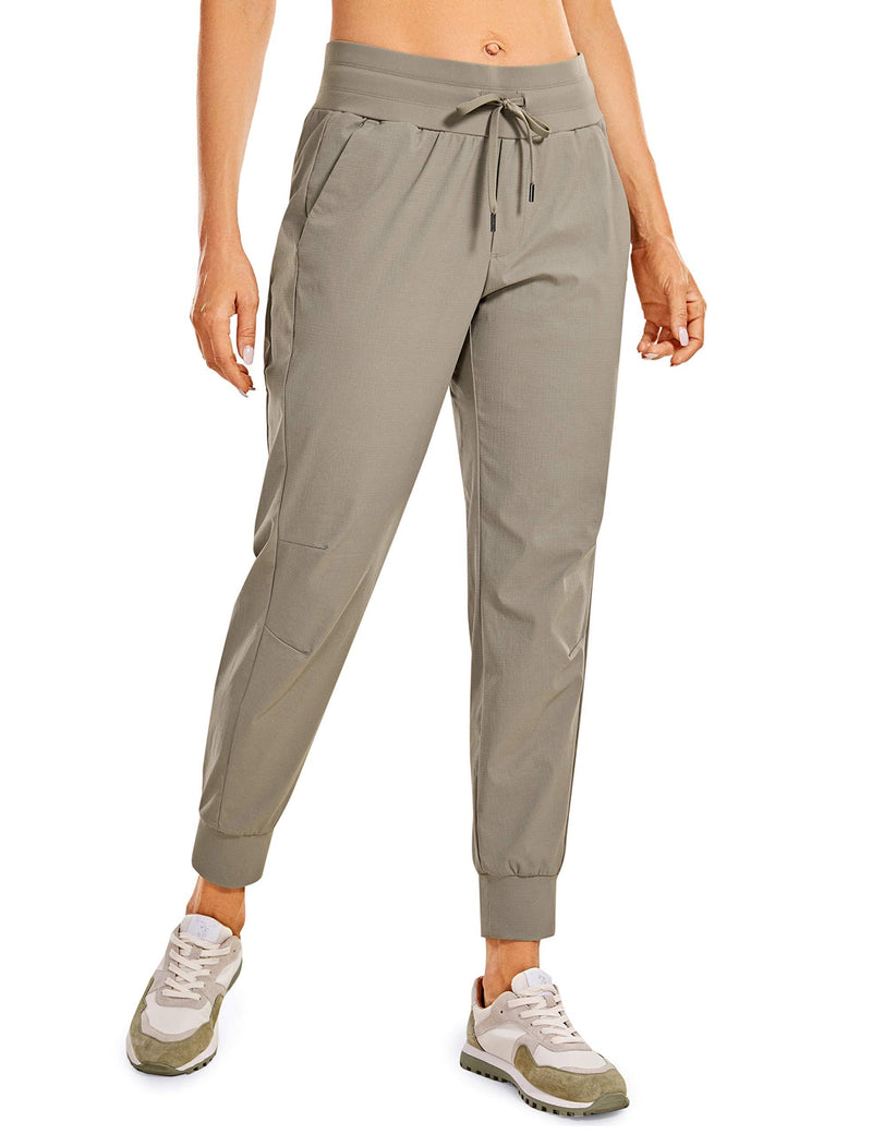 CRZ YOGA Women's Hiking Pants Lightweight Quick Dry Drawstring Joggers with Pockets Elastic Waist Travel Pull on Pants XX-Small Cliff Ash