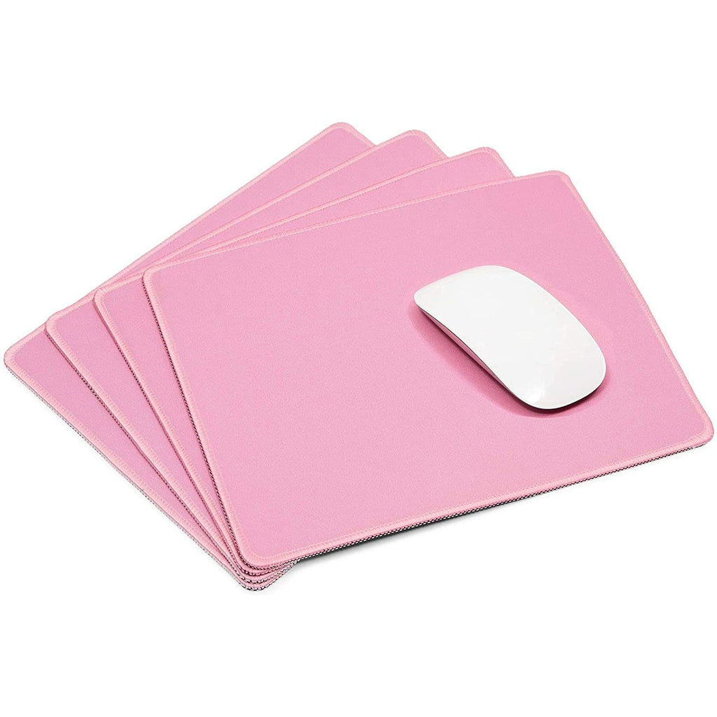 Pink Mouse Pad with Stitched Edges (11 x 8.7 Inches, 4 Pack)