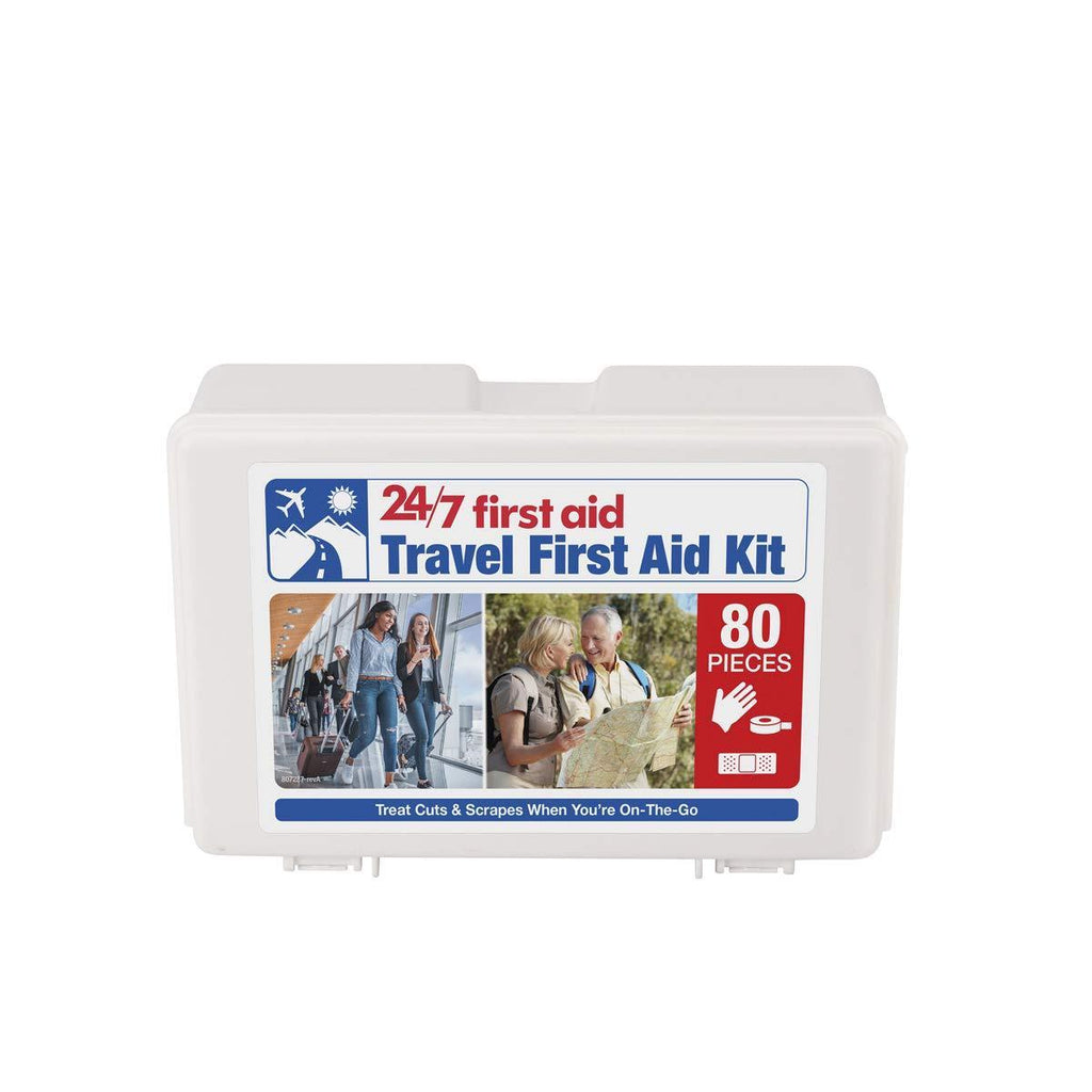 24/7 First Aid 80 Piece Travel First Aid Kit, White