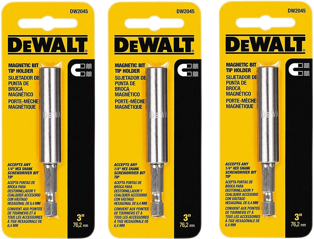 DEWALT DW2045 Professional 3-Inch Magnetic Bit Tip Holder, 3 Pack