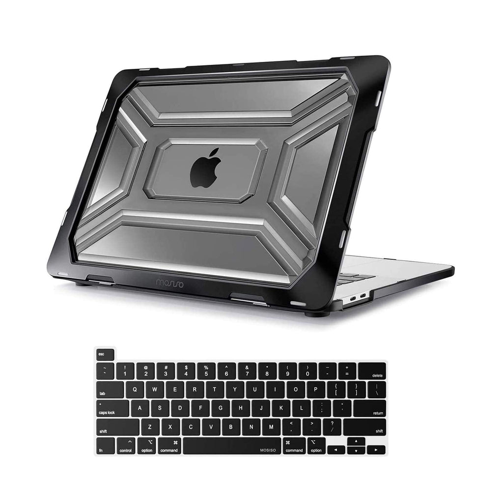 MOSISO Compatible with MacBook Pro 16 inch Case 2020 2019 Release A2141 with Touch Bar & Touch ID, Heavy Duty Plastic Hard Shell Case with TPU Bumper & Keyboard Cover Skin, Black