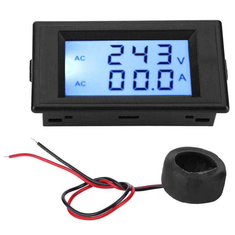 D69-2042 Dual Display Voltage Current Meter Voltmeter Ammeter with Current Transformer AC80-300V 0-50A 0-100A (black) Black