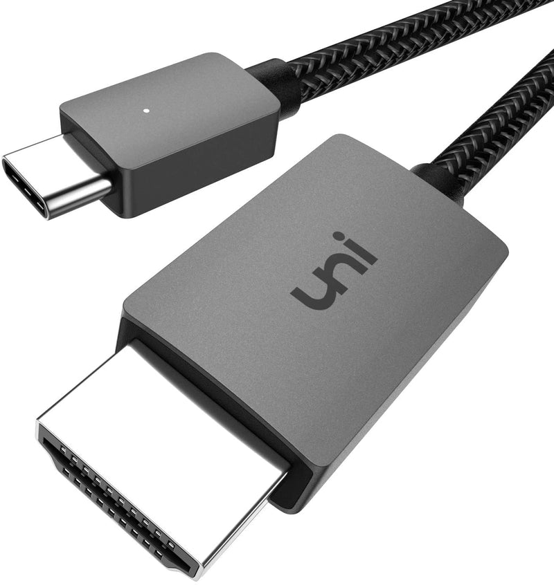 USB C to HDMI Cable, uni [4K, High-Speed] USB Type C to HDMI Cable for Home Office, [Thunderbolt 3 Compatible] for MacBook Pro/Air 2020, iPad Air 4, iPad Pro 2021, iMac, S20, XPS 15, and More-6ft 1.8m/6ft