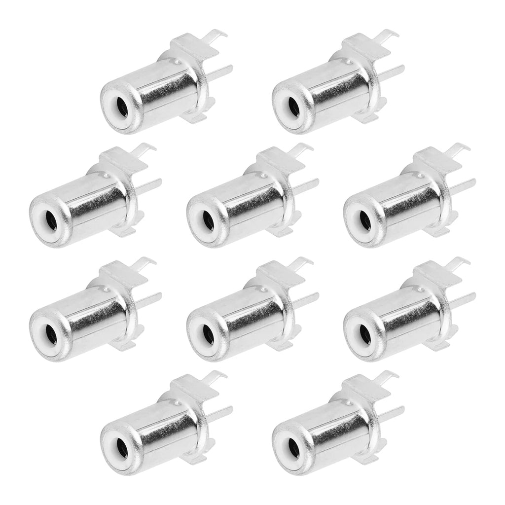 Fielect 10Pcs RCA Female Jack 3 Pin PCB Mounted AV Concentric Outlet 1 RCA Female Socket Connector Stereo Audio Video Jack