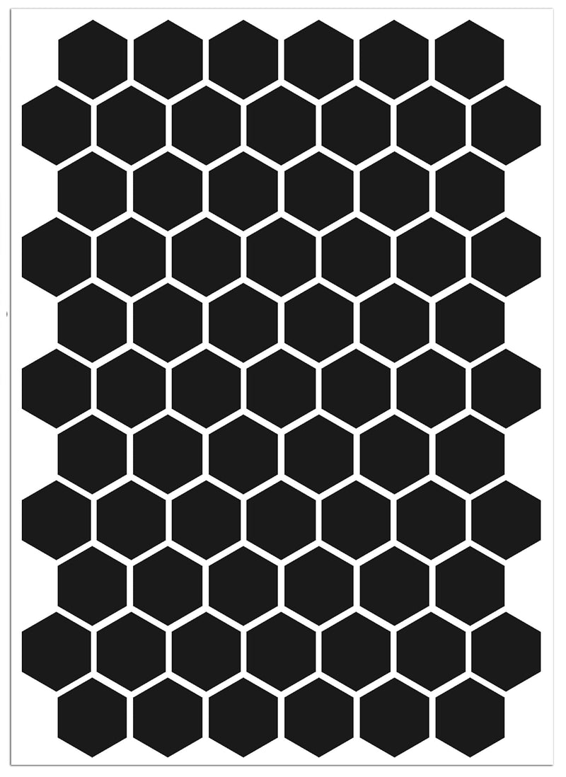 71pcs High Visibility Warning Reflective Stickers Hexagon Honeycomb Kit Decals Black Reflector Highly Night Safety Sign Visibility Universal Self - Adhesive D 52