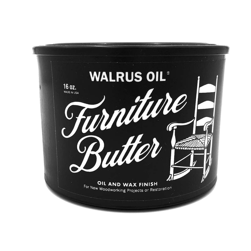 WALRUS OIL - Furniture Butter - Oil and Wax Finish for Tables, Chairs, and Woodworking Projects, 100% Plant Based, 16oz