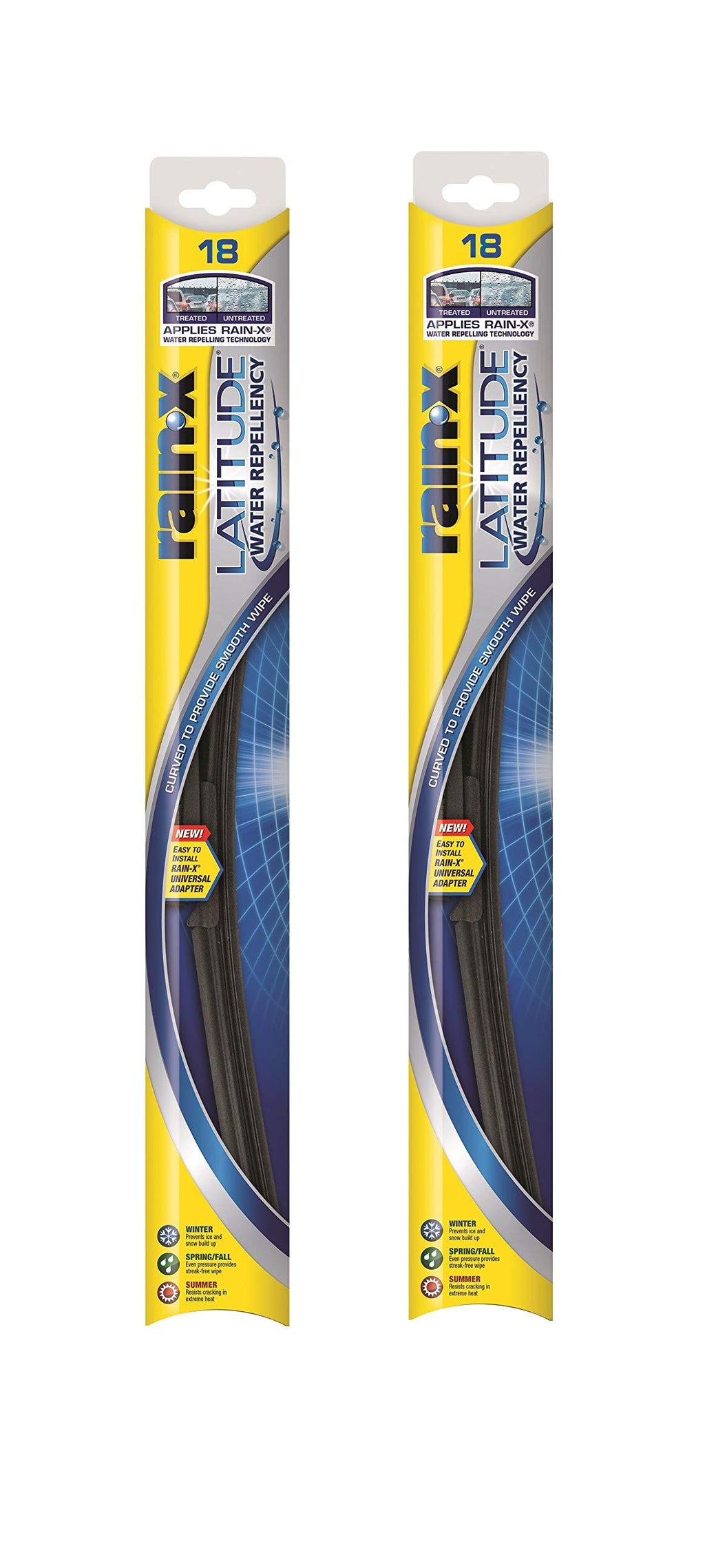 Rain-X 810167 Latitude Water Repellency 18" Windshield Wiper Blade, 2 Pack 18 Inch 2-Pack