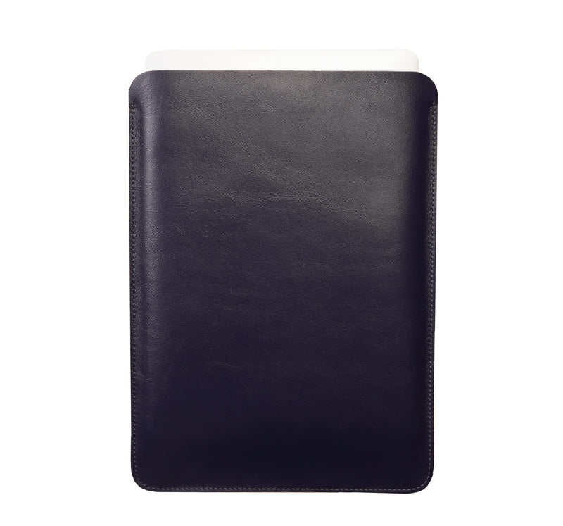 MacBook 13 Sleeve Soft Genuine Leather case Bag Handmade for 13-inch MacBook Air M1 A2337 A2179 A1932 2018-2021, MacBook Pro M1/A2338 A2251 A2289 2016-2021, Blue Vertical 13 Macbook Air / Pro